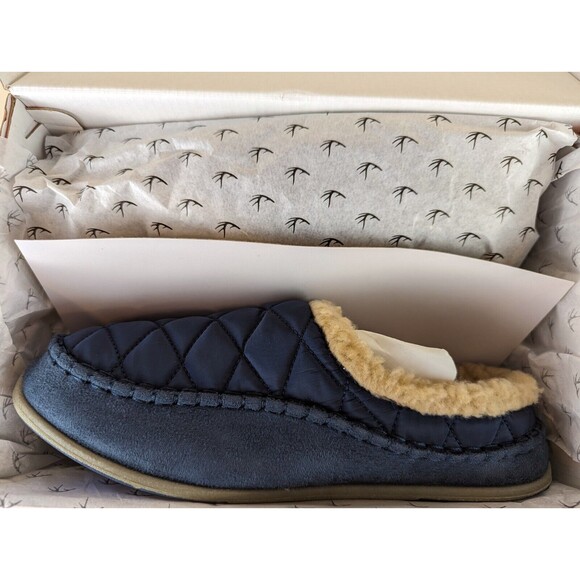 DEER STAGS Slipperooz Alma Slippers Men 7 M Blue Quilted Slip On Mule Shoes NWB